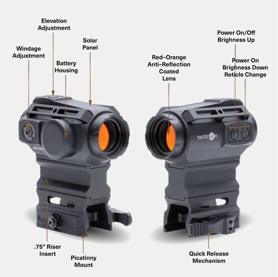 Apex Predator V3 Solar | Multi-Reticle Red Dot Sight